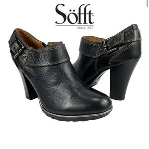 Söfft Women's Willa Black Leather
Heeled Side Zip Ankle Bootie